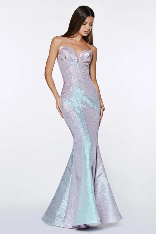 Party Dresses with Sheer Sleeve and Sequined Cuffs and Embroidered Bodice for Ladies' Elegant and Sparkly LookCinderella Divine CR824 Strapless Long Metallic Mermaid Gown Prom Dress Party Dresses with Sheer Sleeve and Sequined Cuffs and Embroidered Bodice for Ladies' Elegant and Sparkly LookCinderella Divine CR824 Strapless Long Metallic Mermaid Gown Prom Dress