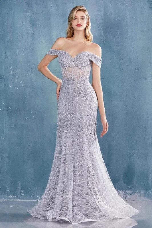 Party Dresses with Satin Trimmed Collar and Bow Back and Embroidered Skirt and Sequined Bodice for Ladies' Classic and Glamorous LookAndrea & Leo CDA0666 Long Prom Dress Evening Gown Party Dresses with Satin Trimmed Collar and Bow Back and Embroidered Skirt and Sequined Bodice for Ladies' Classic and Glamorous LookAndrea & Leo CDA0666 Long Prom Dress Evening Gown