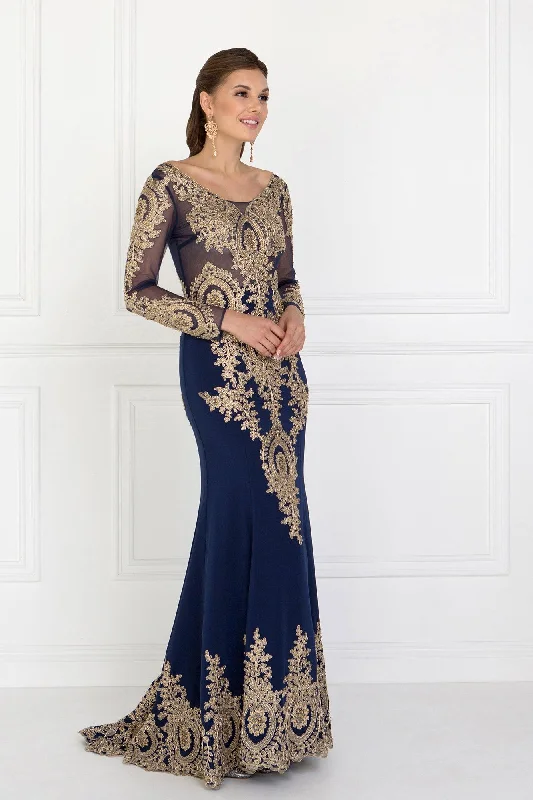 Chiffon Party Dresses with Embroidered Cuffs for Ladies' Elegant TouchLong Sleeve Dress Formal Evening Gown Chiffon Party Dresses with Embroidered Cuffs for Ladies' Elegant TouchLong Sleeve Dress Formal Evening Gown