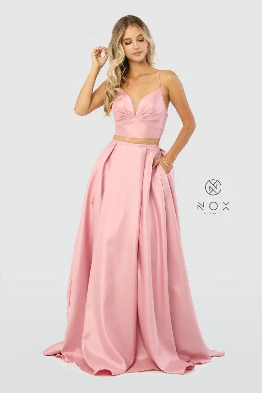 Party Dresses with Sheer Panels and Beaded Trim and Embroidered Paisley Patterns for Ladies' Sultry and Exotic LookLong Two Piece Prom Dress with Pockets Party Dresses with Sheer Panels and Beaded Trim and Embroidered Paisley Patterns for Ladies' Sultry and Exotic LookLong Two Piece Prom Dress with Pockets