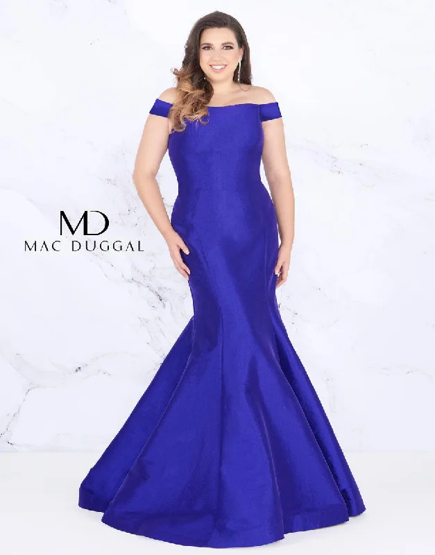 Beaded Party Dresses with Tulle Skirt for Ladies' Formal DancesMac Duggal Long Plus Size Prom Dress