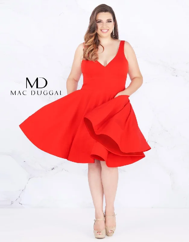 Party Dresses with Bell Sleeves and Ruffled Hem for Ladies' Retro CharmMac Duggal Short Dress Formal Cocktail 48771 Party Dresses with Bell Sleeves and Ruffled Hem for Ladies' Retro CharmMac Duggal Short Dress Formal Cocktail 48771