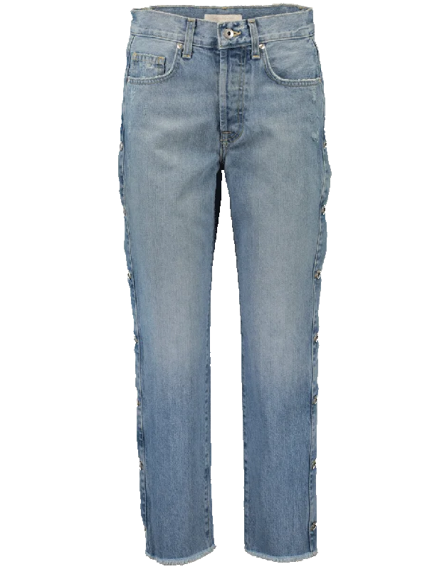 Denim jeans with a cuffed hem for a preppy and put - together appearanceManfriend Jean