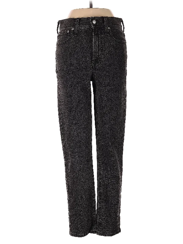 Side - slit denim jeans for added mobility and a modern and stylish lookMid-Rise Straight-leg Jeans in Dark Wash