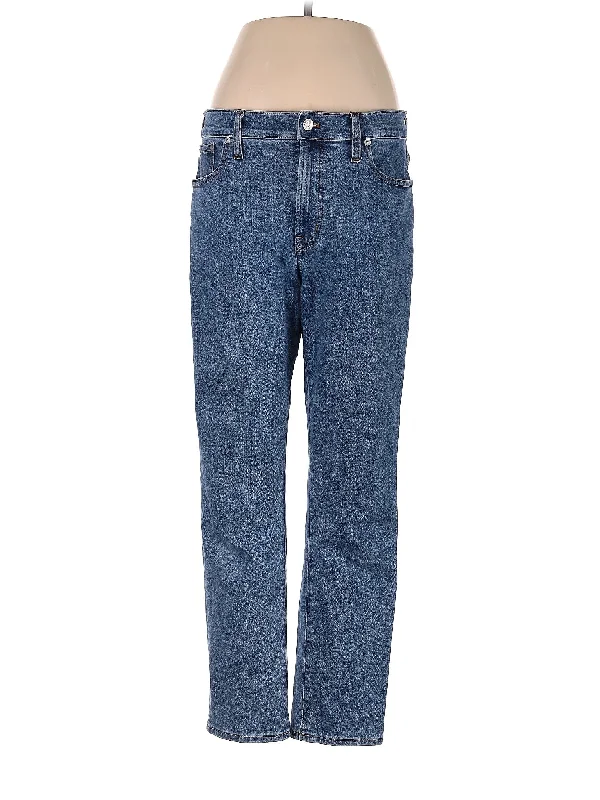Acid - wash denim jeans with a retro 80s - inspired aestheticMid-Rise Straight-leg Jeans in Medium Wash