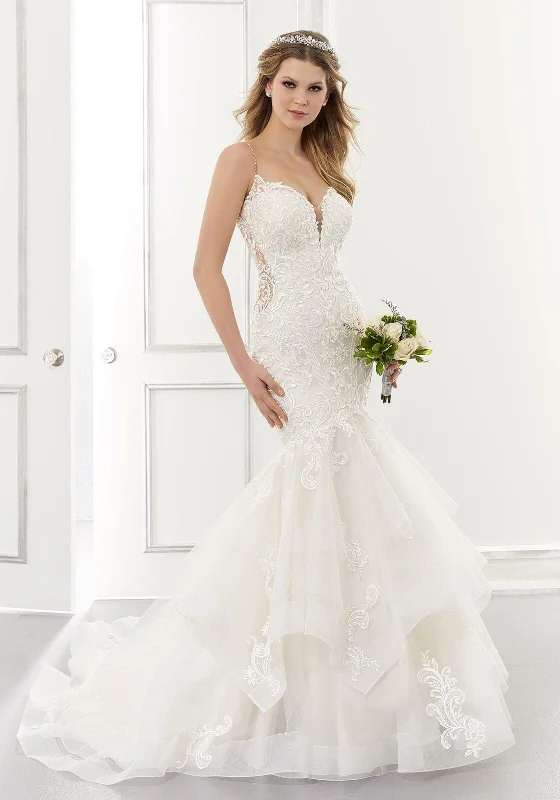Wedding Dresses with Sequined Bodice and Chiffon Overlay for an Elegant ContrastMorilee Alexis 2182 - Size 18 Wedding Dresses with Sequined Bodice and Chiffon Overlay for an Elegant ContrastMorilee Alexis 2182 - Size 18