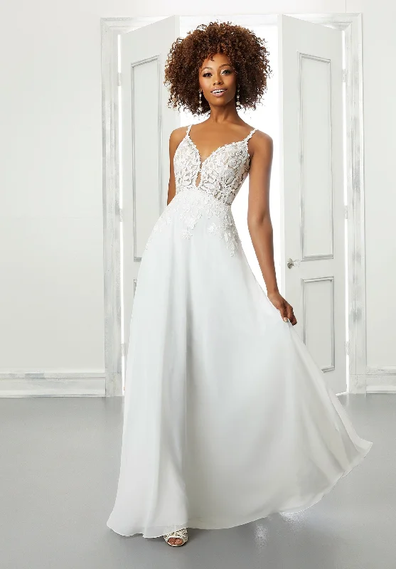 Wedding Dresses with Lace and Tulle Combo and Bow Accents and Beaded Bodice for a Fairy Tale LookMorilee Becca - Size 10 Wedding Dresses with Lace and Tulle Combo and Bow Accents and Beaded Bodice for a Fairy Tale LookMorilee Becca - Size 10