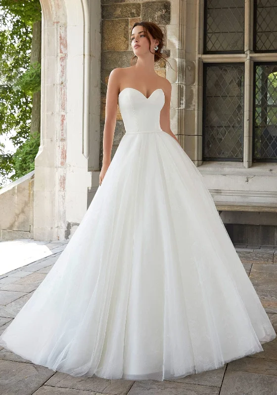 Wedding Dresses with Sequined Fringe and Tulle Overlay and High Low Hem for a Dazzling and Playful LookMorilee Blu 5801 - Size 10 Wedding Dresses with Sequined Fringe and Tulle Overlay and High Low Hem for a Dazzling and Playful LookMorilee Blu 5801 - Size 10