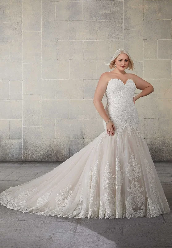 Ballroom Style Wedding Dresses with Beaded Belt and Long TrainMorilee Julietta Soleil 2129W - Size 20W Ballroom Style Wedding Dresses with Beaded Belt and Long TrainMorilee Julietta Soleil 2129W - Size 20W