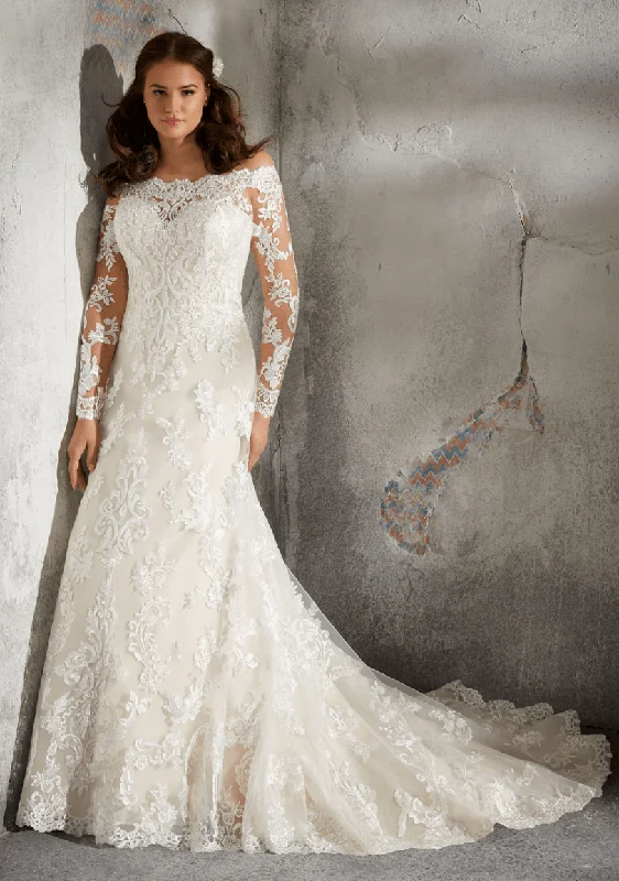 Beaded Wedding Dresses with Tulle and Lace Combo for a Dreamy LookMorilee Luzette - Size 24 Beaded Wedding Dresses with Tulle and Lace Combo for a Dreamy LookMorilee Luzette - Size 24