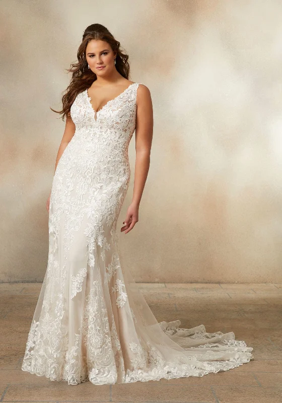 Wedding Dresses with Cut Out Details and Lace Insertions for a Bold and Feminine LookMorilee Petula - Size 20W Wedding Dresses with Cut Out Details and Lace Insertions for a Bold and Feminine LookMorilee Petula - Size 20W