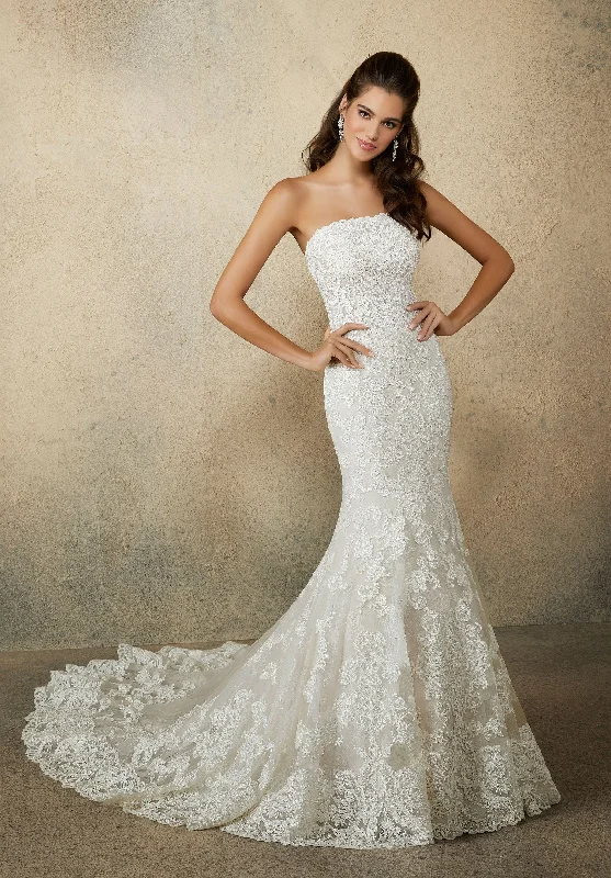 Wedding Dresses with Sequined Fringe and Tulle Overlay and High Low Hem for a Dazzling and Playful LookMorilee Rumi - Size 8 Wedding Dresses with Sequined Fringe and Tulle Overlay and High Low Hem for a Dazzling and Playful LookMorilee Rumi - Size 8