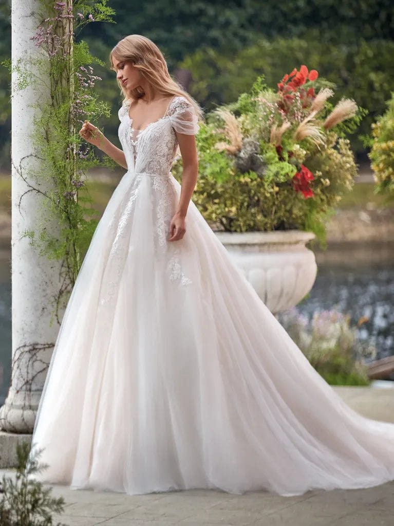 Wedding Dresses with Sequined Bodice and Chiffon Overlay for an Elegant ContrastNicole Spose Fresia - Size 10 Wedding Dresses with Sequined Bodice and Chiffon Overlay for an Elegant ContrastNicole Spose Fresia - Size 10