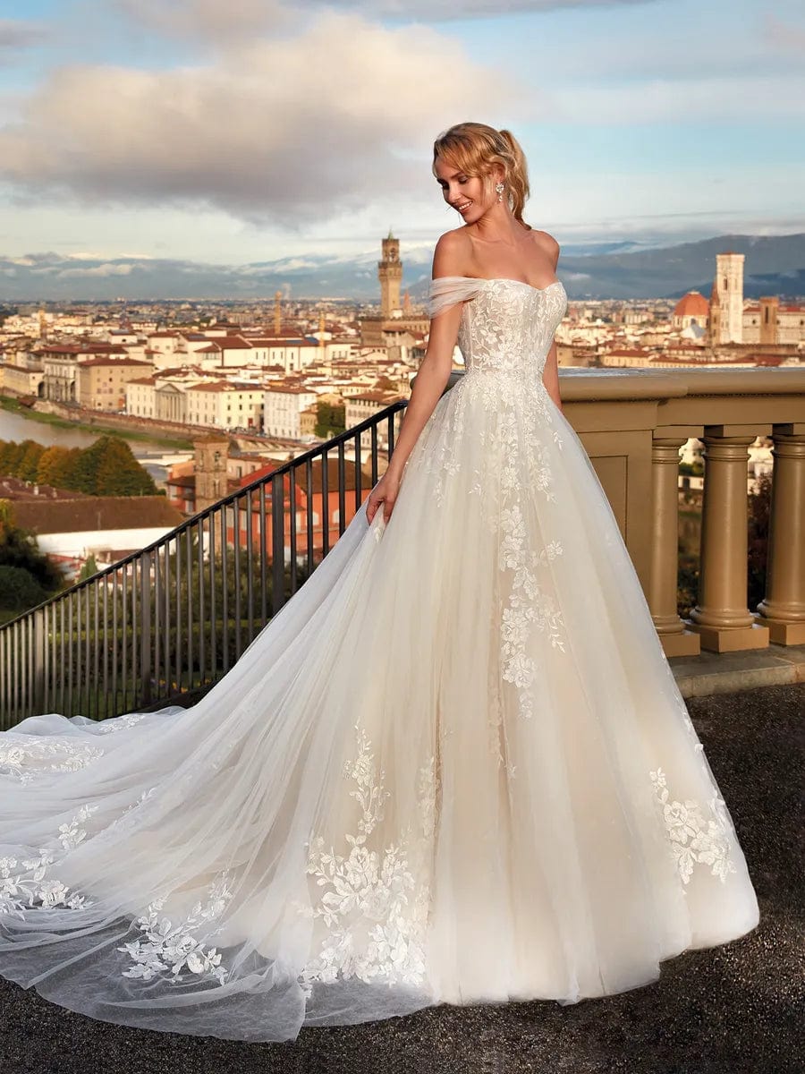Wedding Dresses with Sheer Panels and Sequined Trim and Belt for a Sultry and Sparkly LookNicole Spose NI121A5 - Size 14 Wedding Dresses with Sheer Panels and Sequined Trim and Belt for a Sultry and Sparkly LookNicole Spose NI121A5 - Size 14