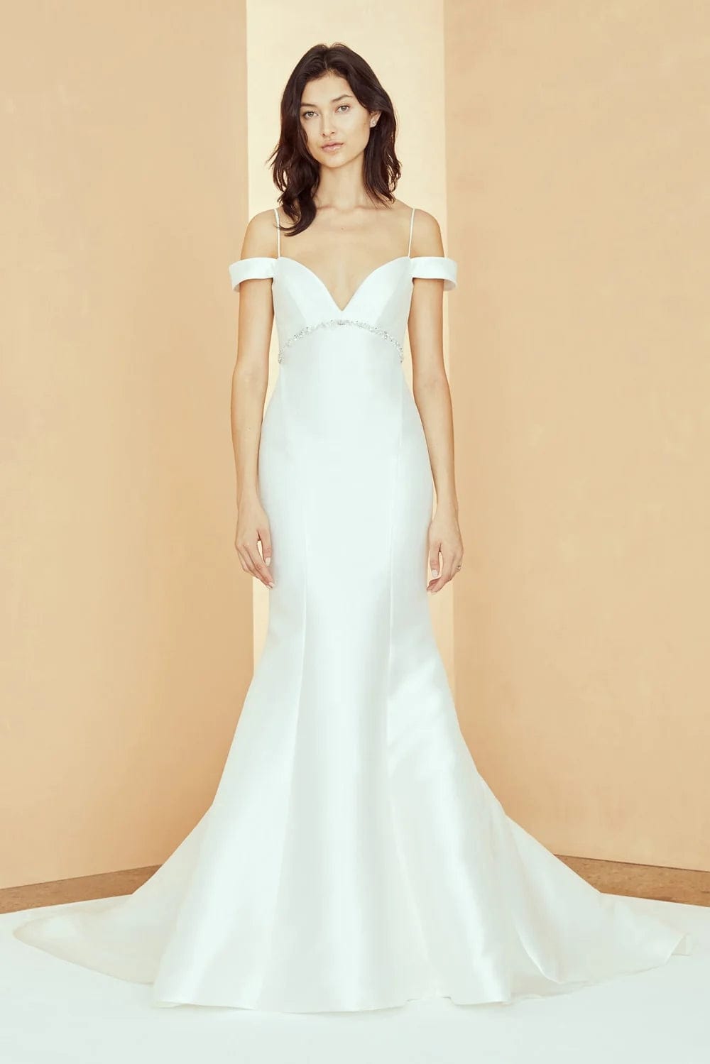 Wedding Dresses with Ruffled Sleeveless Top and Sequined Bodice and Tulle Skirt and Beaded Waistband and Bow at the Back and Embroidered Floral Patterns for a Dramatic and Glamorous LookNouvelle Amsale Val - Size 12 Wedding Dresses with Ruffled Sleeveless Top and Sequined Bodice and Tulle Skirt and Beaded Waistband and Bow at the Back and Embroidered Floral Patterns for a Dramatic and Glamorous LookNouvelle Amsale Val - Size 12