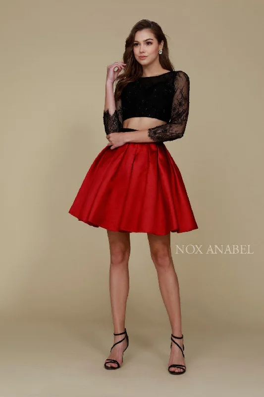 Chiffon Party Dresses with Embroidered Cuffs for Ladies' Elegant TouchTwo Piece Short Prom Open Back Dress