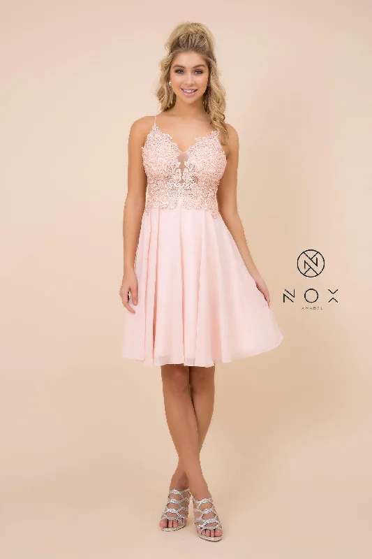 Party Dresses with Lace Insertions on the Skirt and Beaded Waistband and Ruffled Hem for Ladies' Feminine and Flirty LookShort Prom Formal Homecoming Dress Party Dresses with Lace Insertions on the Skirt and Beaded Waistband and Ruffled Hem for Ladies' Feminine and Flirty LookShort Prom Formal Homecoming Dress