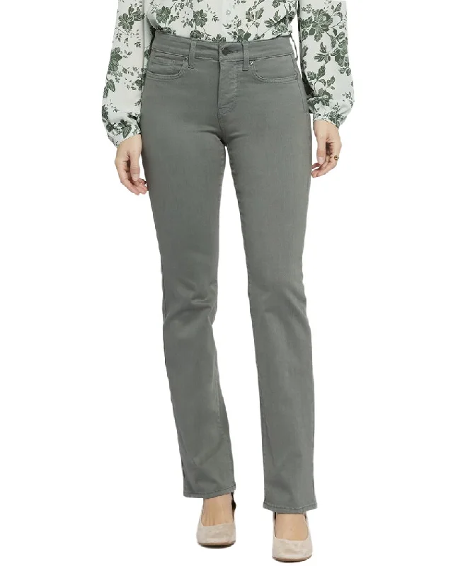 Plus size skinny fit stretch denim jeans for a flattering silhouetteNYDJ Petite Marilyn Sage Leaf Straight Leg Jean