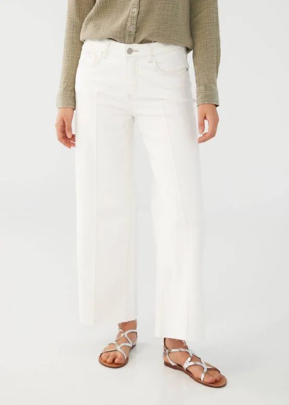 Denim jeans for a family gathering in a casual settingOlivia Wide Leg Ankle Jean In Ivory