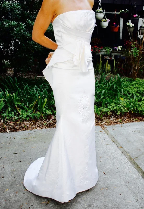 Wedding Dresses with Sheer Panels and Sequined Trim and Belt for a Sultry and Sparkly LookOther Genevieve Wedding Dresses with Sheer Panels and Sequined Trim and Belt for a Sultry and Sparkly LookOther Genevieve