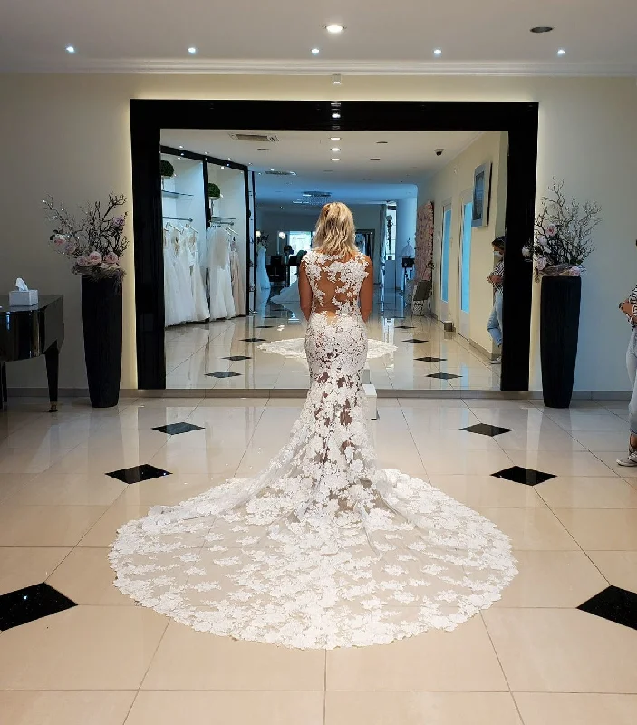 Wedding Dresses with Pleated Tulle Skirt and Sequined Geometric Shapes and Lace Overlay and Bow at the Waist and Embroidered Floral Patterns for a Princess and Feminine LookOther Sheer Lace Back Fit to Flare L 10 A. T 18-56 Wedding Dresses with Pleated Tulle Skirt and Sequined Geometric Shapes and Lace Overlay and Bow at the Waist and Embroidered Floral Patterns for a Princess and Feminine LookOther Sheer Lace Back Fit to Flare L 10 A. T 18-56