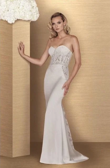Mesh Paneled Wedding Dresses with Beaded Appliques for a Modern EdgePaloma Blanca 4669 - Size 4 Mesh Paneled Wedding Dresses with Beaded Appliques for a Modern EdgePaloma Blanca 4669 - Size 4