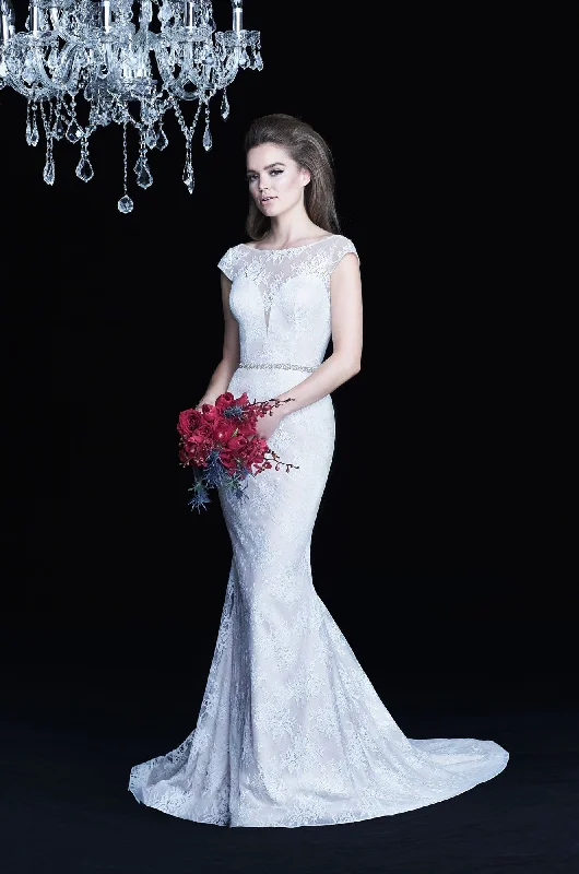 Sleeveless Wedding Dresses with Sequined Neckline and Back for a Glamorous LookPaloma Blanca 4766 - Size 12 Sleeveless Wedding Dresses with Sequined Neckline and Back for a Glamorous LookPaloma Blanca 4766 - Size 12