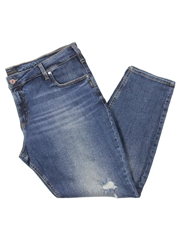 Denim jeans for a city break to explore in style and comfortPlus Womens Mid-Rise Distressed Boyfriend Jeans