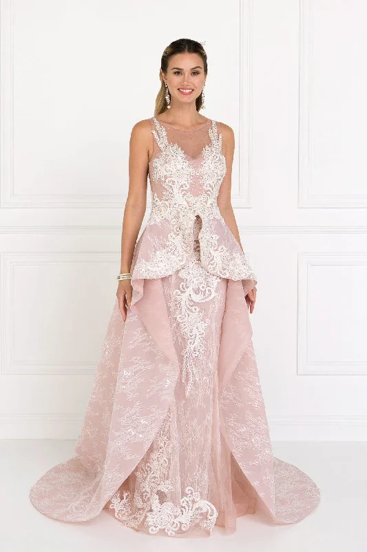 Lace Trimmed Party Dresses with Bow Back for Ladies' Dainty and Feminine LookProm Long Dress Evening Gown Lace Trimmed Party Dresses with Bow Back for Ladies' Dainty and Feminine LookProm Long Dress Evening Gown