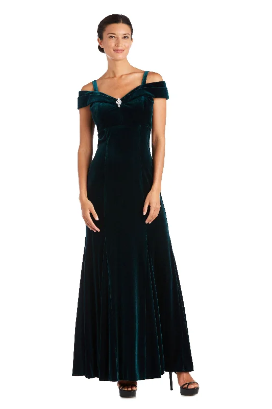 Party Dresses with Embroidered Birds and Sequined Floral Motifs for Ladies' Nature Inspired and Elegant LookR&M Richards 2509 Long Formal Off Shoulder Velvet Dress Party Dresses with Embroidered Birds and Sequined Floral Motifs for Ladies' Nature Inspired and Elegant LookR&M Richards 2509 Long Formal Off Shoulder Velvet Dress