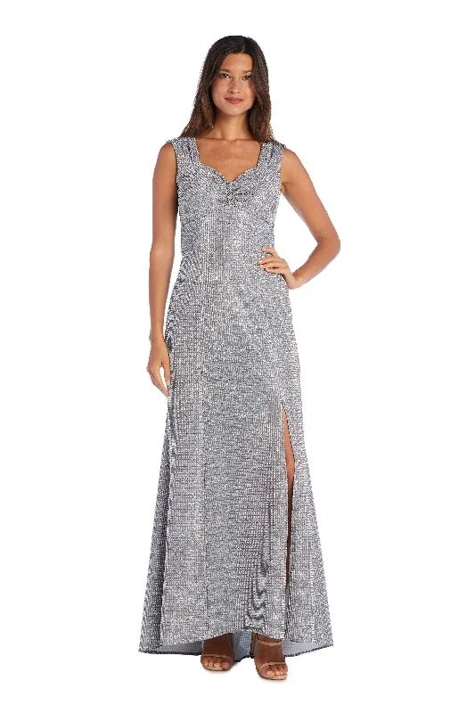 Party Dresses with Sequined Geometric Shapes and Lace and Chiffon Blend for Ladies' Modern and Feminine LookR&M Richards 5953 Long Formal Sleeveless Metallic Dress Party Dresses with Sequined Geometric Shapes and Lace and Chiffon Blend for Ladies' Modern and Feminine LookR&M Richards 5953 Long Formal Sleeveless Metallic Dress