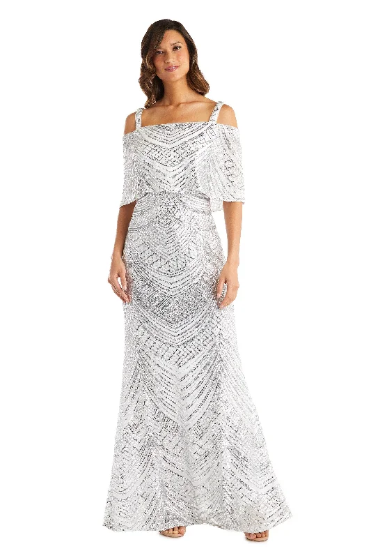 Party Dresses with Embroidered Stars and Sequined Dots for Ladies' Celestial and Playful LookR&M Richards 7146 Long Mother Of Bride Caplet Dress Party Dresses with Embroidered Stars and Sequined Dots for Ladies' Celestial and Playful LookR&M Richards 7146 Long Mother Of Bride Caplet Dress