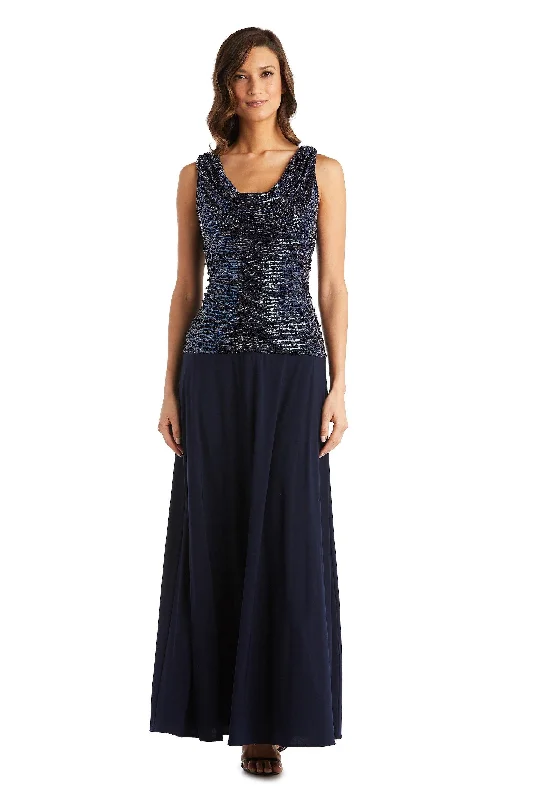 Party Dresses with Sequined Hearts and Ruffled Hem and Satin and Lace Combo for Ladies' Romantic and Feminine LookR&M Richards 3659 Long Mother Of Bride Metallic Gown Party Dresses with Sequined Hearts and Ruffled Hem and Satin and Lace Combo for Ladies' Romantic and Feminine LookR&M Richards 3659 Long Mother Of Bride Metallic Gown