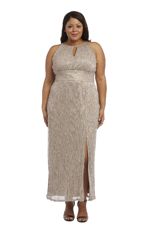 Party Dresses with Sheer Sleeve and Sequined Cuffs and Embroidered Bodice for Ladies' Elegant and Sparkly LookR&M Richards 9283W Long Plus Size Metallic Dress Party Dresses with Sheer Sleeve and Sequined Cuffs and Embroidered Bodice for Ladies' Elegant and Sparkly LookR&M Richards 9283W Long Plus Size Metallic Dress