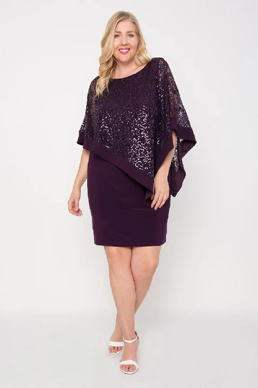 Party Dresses with Sheer Panels and Sequined Trim for Ladies' Sultry and Sparkly LookR&M Richards 8749 Short Mother Of The Bride Dress Party Dresses with Sheer Panels and Sequined Trim for Ladies' Sultry and Sparkly LookR&M Richards 8749 Short Mother Of The Bride Dress