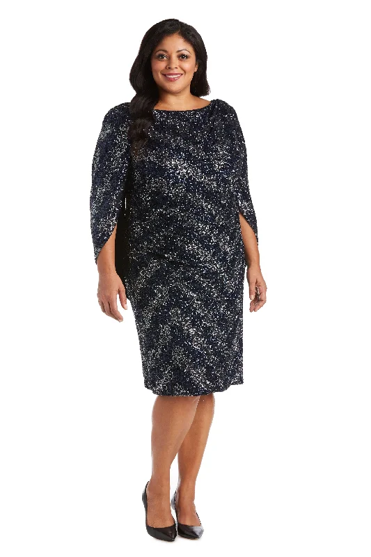Elegant Long Sleeve Lace Party Dresses for Ladies' Formal EventsR&M Richards 7541W Mother Of The Bride Short Dress