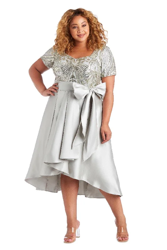 Plus Size Sequined Maxi Party Dresses for Curvy LadiesR&M Richards 7136W Plus Size High Low Dress