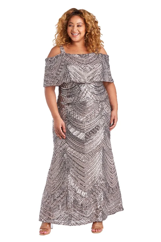 Party Dresses with Sequined Stripes and Sheer Back for Ladies' Bold and Sexy LookR&M Richards 7146W Plus Size Mother Of The Bride Dress Party Dresses with Sequined Stripes and Sheer Back for Ladies' Bold and Sexy LookR&M Richards 7146W Plus Size Mother Of The Bride Dress