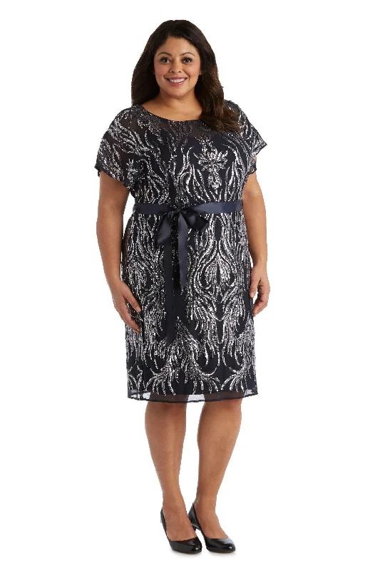 Strapless Party Dresses with Beaded Bodice for Ladies' Special OccasionsR&M Richards 5451W Plus Size Short Dress