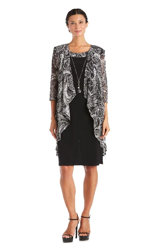 Polka Dot Party Dresses with Bow Accents for Ladies' Playful LookR&M Richards 7437 Short Mother Of The Bride Dress