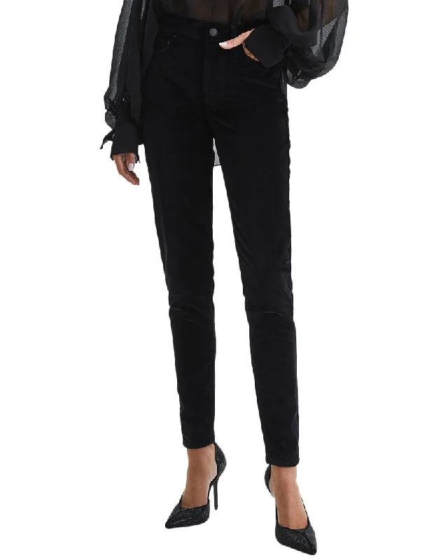 Culotte - style denim jeans with a wide - leg and short - length hybrid for a fashion - forward choiceReiss Lux Velvet Mid Rise Skinny Jeans