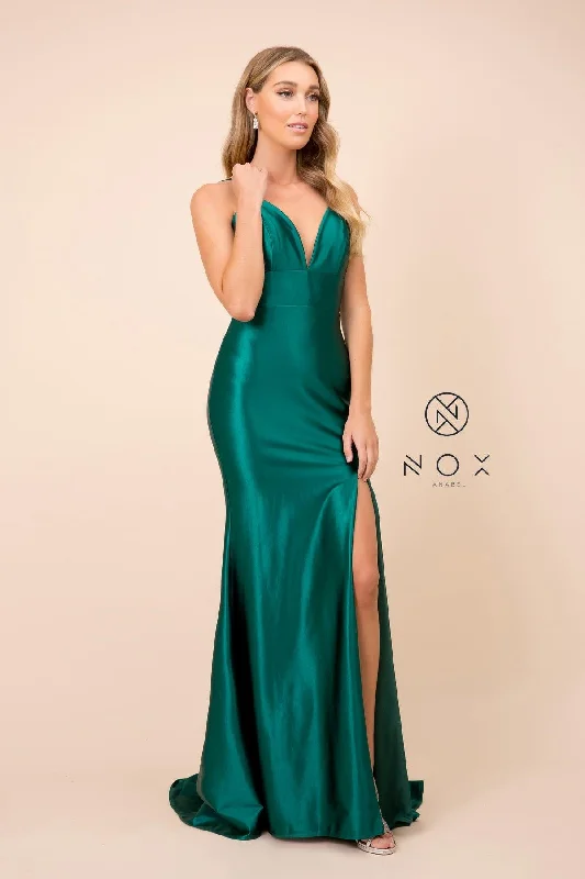 Sleeveless Chiffon Party Dresses with Slit for Ladies' Cocktail PartiesLong Sexy Satin High Slit Prom Dress Evening Gown Sleeveless Chiffon Party Dresses with Slit for Ladies' Cocktail PartiesLong Sexy Satin High Slit Prom Dress Evening Gown