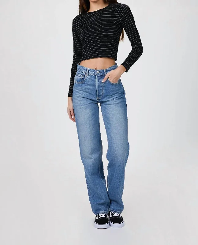 Flare - leg denim jeans with a 70s - style bell - bottom design for a retro lookThe Ziggy Jean In Footloose