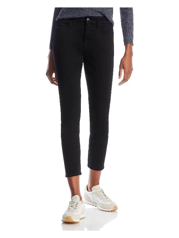 Denim jeans for a yoga class with a flexible and breathable fabricWomens Mid-Rise Ankle Skinny Jeans