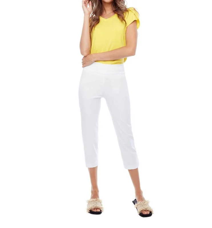 Drawstring pants for women in a casual fit22" Petal Capri Pant In White