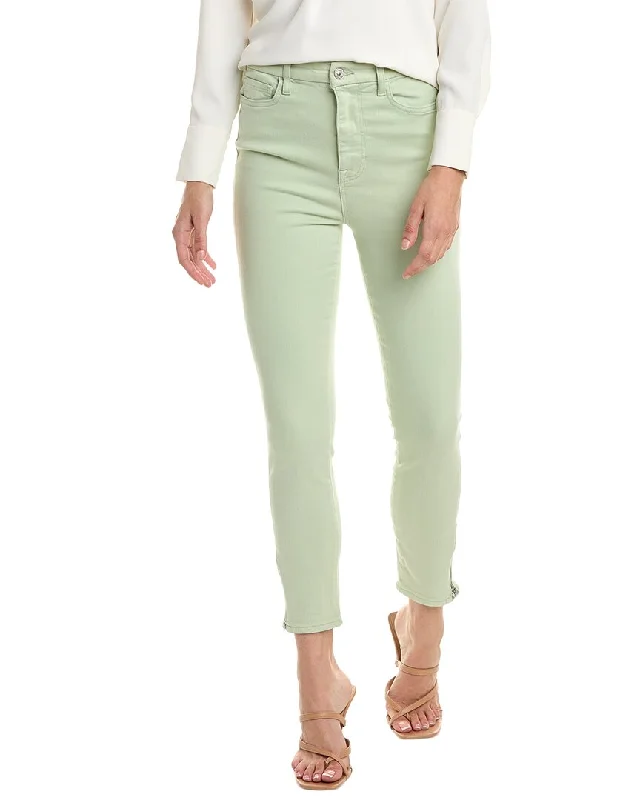 Metallic effect pants for women in a glamorous style7 For All Mankind Sea Foam Ultra High-Rise Skinny Ankle Jean