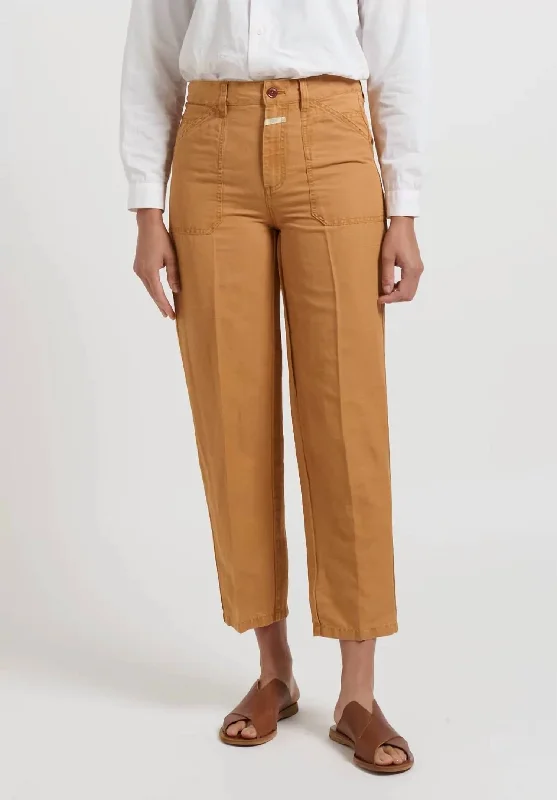 Flowy ankle pants for women in a romantic and feminine styleAbe Pants In Gold Earth