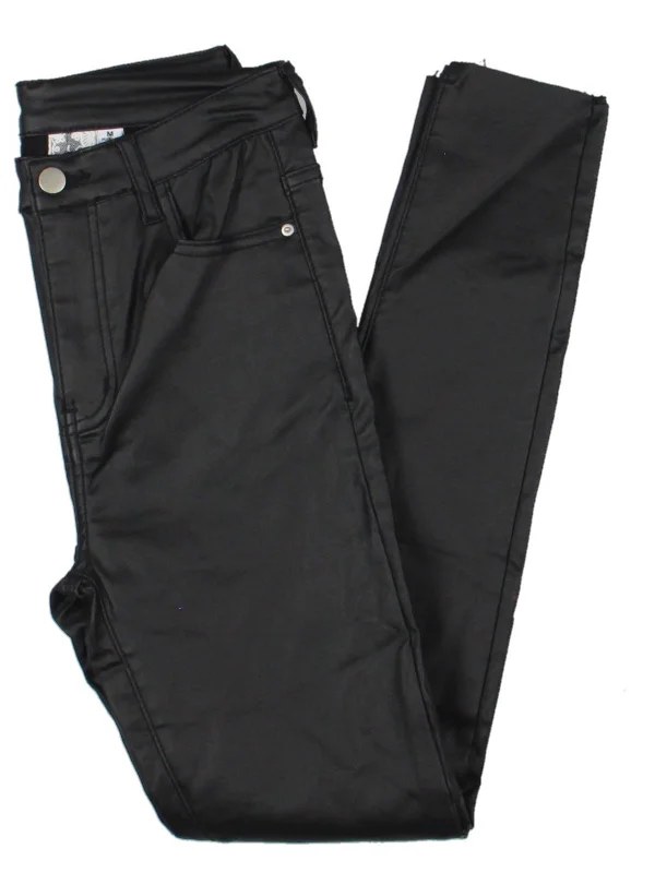 Recycled polyester pants for women in an eco - conscious choiceAtta Girl Womens Coated High Rise Skinny Jeans