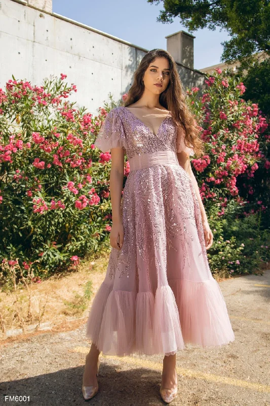 Party Dresses with High Low Sheer Skirt and Embroidered Birds for Ladies' Nature Inspired and Dramatic LookAzzure Couture FM6001 Party Dresses with High Low Sheer Skirt and Embroidered Birds for Ladies' Nature Inspired and Dramatic LookAzzure Couture FM6001