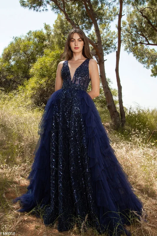 Party Dresses with Rhinestone Embellishments and Sheer Sleeves for Ladies' Luxurious and Alluring LookAzzure Couture FM6018 Party Dresses with Rhinestone Embellishments and Sheer Sleeves for Ladies' Luxurious and Alluring LookAzzure Couture FM6018